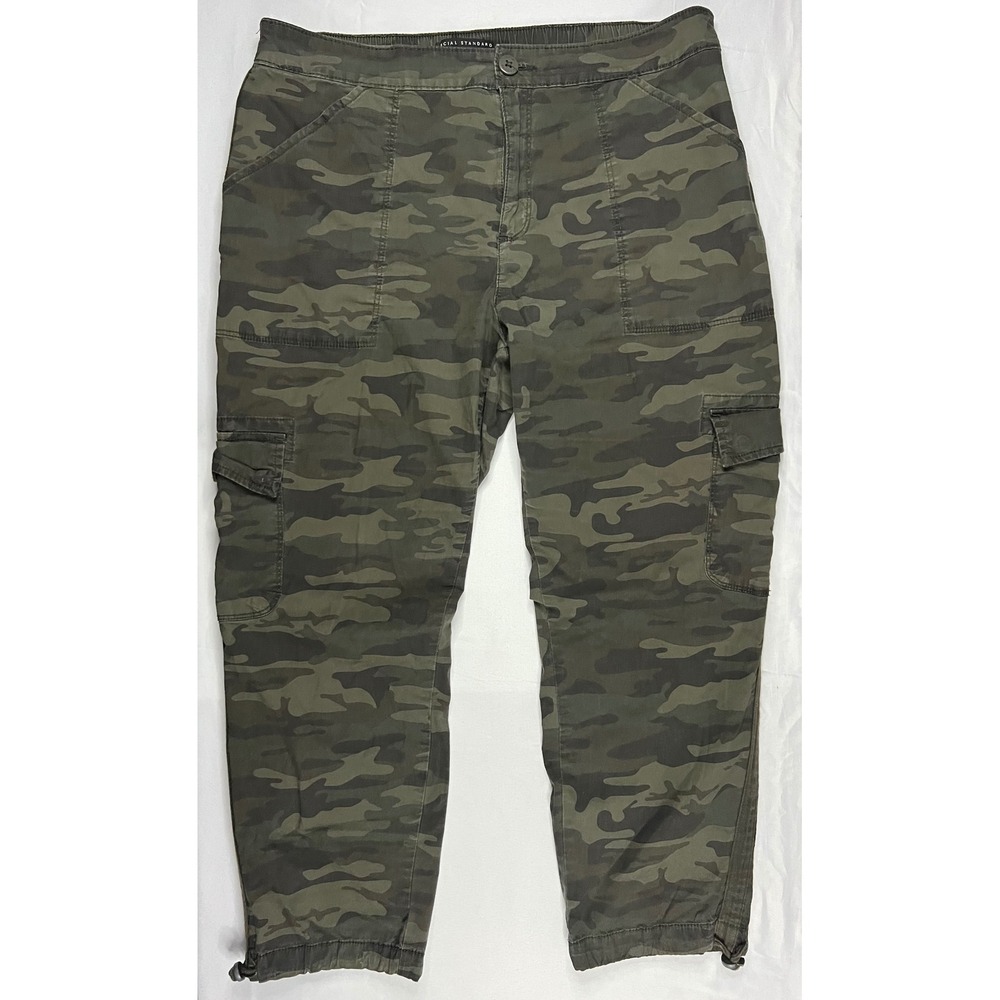 Social Standard by Sanctuary Womens Camo Cargo Pants Green XL XP0013R3R